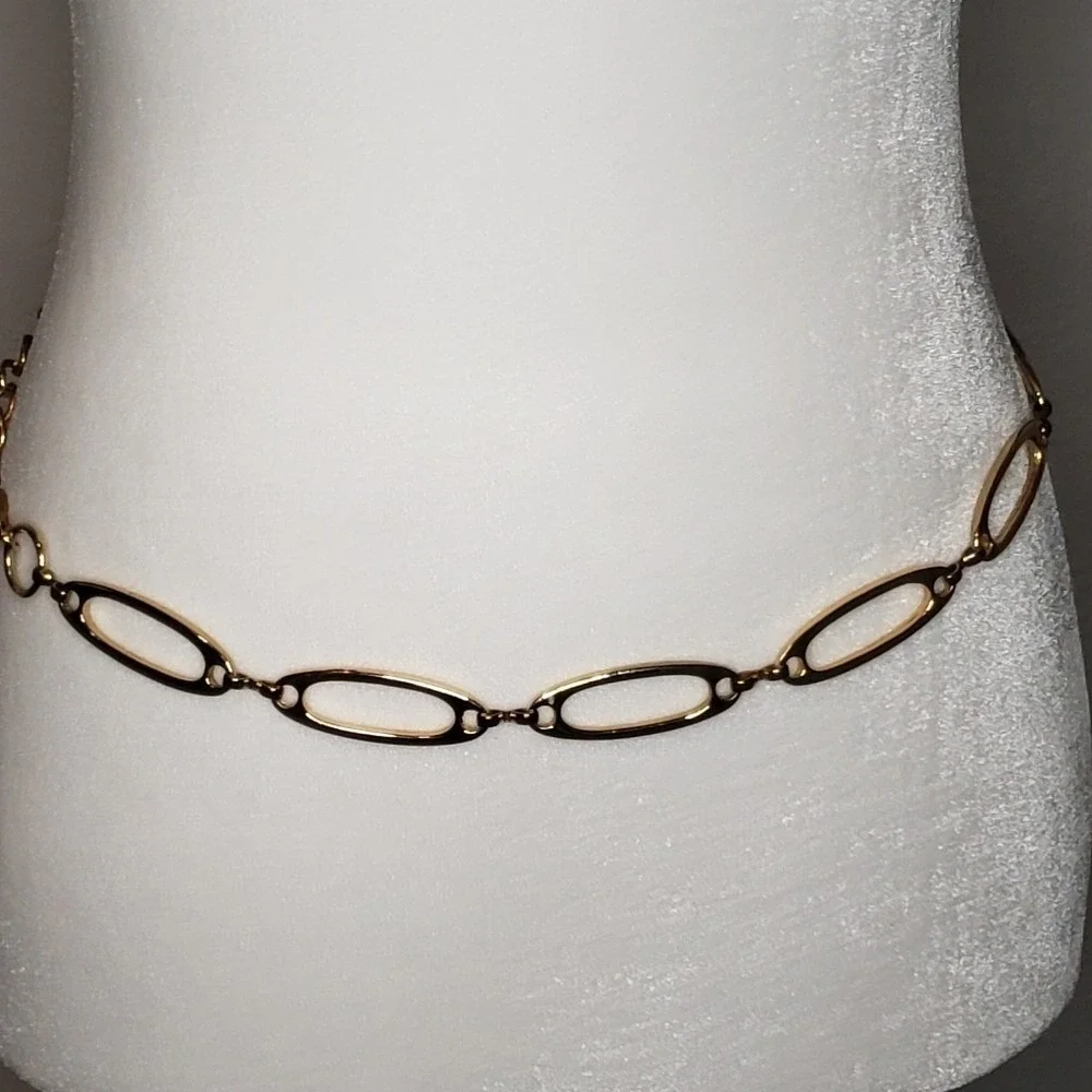 Gold Tone Oval Link Chain Belt Women's Fashion‎ Accessory Accent